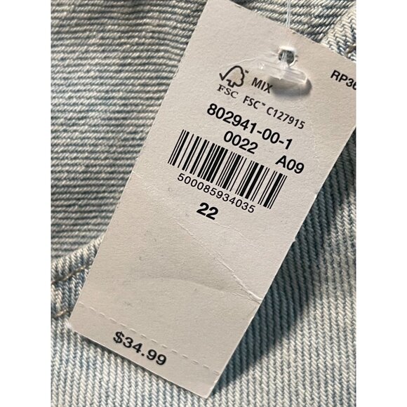 Old Navy Womens High-Rise Slouchy Straight Denim Shorts Plus Size 22 Light Wash - Picture 4 of 8